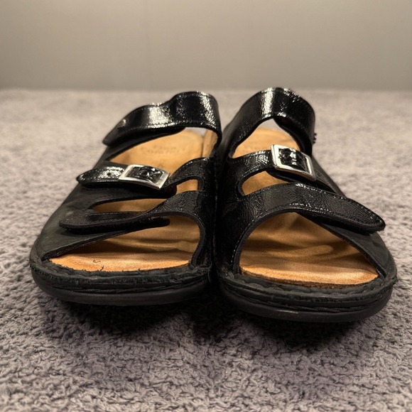 Finn Comfort Sandals Womens Size 39 Black Slide Shoes Leather Orthopedic Germany - Picture 3 of 10